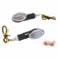 TURN SIGNAL (UNIVERSAL) REPLAY MINI OVAL SHAPED- TRANSPARENT/CARBON (L 71mm / H 28mm / Wd 38mm) (PAIR) ** 3700948032633