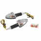 TURN SIGNAL (UNIVERSAL) REPLAY MINI TRIANGLE TRANSPARENT/CARBON -BULB- ORANGE (PAIR) ** (L 83mm / H 37mm / Wd 28mm) 3700948032749