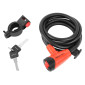 ANTIVOL VELO SPIRAL A CLE NEWTON DIAM 10 mm L 1.50 M NOIR MAT (AVEC SUPPORT) 3700948302408
