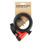 ANTIVOL VELO SPIRAL A CLE NEWTON DIAM 10 mm L 1.50 M NOIR/ROUGE (AVEC SUPPORT + 2 CLES) -NIVEAU SECURITE 4- 3700948302408