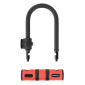 ANTIVOL VELO U NEWTON DIAM 13 MM AVEC CABLE AVEC SUPPORT NOIR/ROUGE (2 CLES) 3700948302439