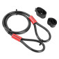 ANTIVOL VELO U NEWTON DIAM 13 MM AVEC CABLE AVEC SUPPORT NOIR/ROUGE (2 CLES) 3700948302439