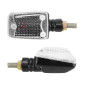 TURN SIGNAL (UNIVERSAL) REPLAY MINI RECTANGLE BLANC/BLACK (PAIR) ** (L 76mm / H 40mm / Wd 36mm) 3700948032688