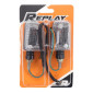 TURN SIGNAL (UNIVERSAL) REPLAY MINI RECTANGLE BLANC/BLACK (PAIR) ** (L 76mm / H 40mm / Wd 36mm) 3700948032688
