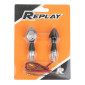 TURN SIGNAL (UNIVERSAL) REPLAY ØAND TRANSPARENT/BLACK-ZAMAC BODY- LEDS ORANGE 1W -CEE APPROVED- (PAIR) (L 48mm / H 22mm / Wd 21mm) 3700948032350