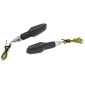 TURN SIGNAL (UNIVERSAL) REPLAY XRUN 3 - SMOKED/BLACK 12 LEDS WITH INDICATOR- 3 LEDS -CEE APPROVED- (PAIR) (L 63mm / H 18mm / Wd 22mm) 3700948033036