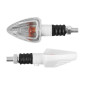 TURN SIGNAL (UNIVERSAL) REPLAY MINI TRIANGLE TRANSPARENT/CLEAR -BULB- ORANGE (PAIR) ** (L 83mm / H 37mm / Wd 28mm) 3700948032732