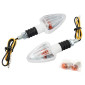 TURN SIGNAL (UNIVERSAL) REPLAY MINI TRIANGLE TRANSPARENT/CLEAR -BULB- ORANGE (PAIR) ** (L 83mm / H 37mm / Wd 28mm) 3700948032732