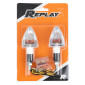 TURN SIGNAL (UNIVERSAL) REPLAY MINI TRIANGLE TRANSPARENT/CLEAR -BULB- ORANGE (PAIR) ** (L 83mm / H 37mm / Wd 28mm) 3700948032732