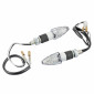 TURN SIGNAL (UNIVERSAL) REPLAY MICRO "ARROW" TRANSPARENT/CLEAR- 8 LEDS ORANGE -CEE APPROVED- (PAIR) (L 55mm / H 20mm / Wd 23mm) 3700948032459