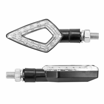 TURN SIGNAL (UNIVERSAL) REPLAY ARROW -LEDS- TRANSPARENT/BLACK (14 LEDS ORANGE) (L 78mm / H 36mm / W 18mm) -CEE APPROVED- (PAIR) 3700948032275