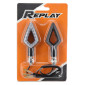 TURN SIGNAL (UNIVERSAL) REPLAY ARROW -LEDS- TRANSPARENT/BLACK (14 LEDS ORANGE) (L 78mm / H 36mm / W 18mm) -CEE APPROVED- (PAIR) 3700948032275