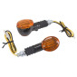 CLIGNOTANT UNIVERSEL REPLAY MICRO OVALE A AMPOULE BA9S ORANGE/CARBONE AVEC TEMOIN BASE COURTE (L 70mm / H 30mm / L 36mm) (HOMOLOGUE CE) (PAIRE) 3700948032480