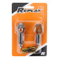 CLIGNOTANT UNIVERSEL REPLAY MICRO OVALE A AMPOULE BA9S ORANGE/CARBONE AVEC TEMOIN BASE COURTE (L 70mm / H 30mm / L 36mm) (HOMOLOGUE CE) (PAIRE) 3700948032480