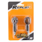 CLIGNOTANT UNIVERSEL REPLAY MICRO OVALE A AMPOULE BA9S ORANGE/NOIR AVEC TEMOIN BASE COURTE (L 71mm / H 30mm / L 36mm) (HOMOLOGUE CE) (PAIRE) 3700948032497
