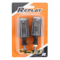 CLIGNOTANT UNIVERSEL REPLAY RECTANGLE A AMPOULE BA9S TRANSPARENT/NOIR (L 92mm / H 40mm / L 38mm) (PAIRE) ** 3700948032855