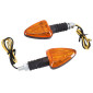 CLIGNOTANT UNIVERSEL REPLAY TRIANGLE A AMPOULE BA9S ORANGE/NOIR AVEC TEMOIN BASE COURTE (L 83mm / H 37mm / L 27mm) (HOMOLOGUE CE) (PAIRE) 3700948032916