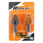 CLIGNOTANT UNIVERSEL REPLAY TRIANGLE A AMPOULE BA9S ORANGE/NOIR AVEC TEMOIN BASE COURTE (L 83mm / H 37mm / L 27mm) (HOMOLOGUE CE) (PAIRE) 3700948032916