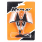 CLIGNOTANT UNIVERSEL REPLAY WING 3 LEDS BASE ABS TRANSPARENT NOIR MAT (L 62mm / H 20mm / L 52mm) ) (PAIRE) 3700948093368