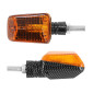TURN SIGNAL (UNIVERSAL) REPLAY MINI RECTANGLE ORANGE/CARBON (PAIR) ** (L 75mm / H 38mm / Wd 36mm) 3700948032695