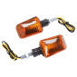 TURN SIGNAL (UNIVERSAL) REPLAY MINI RECTANGLE ORANGE/CARBON (PAIR) ** (L 75mm / H 38mm / Wd 36mm) 3700948032695