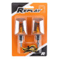 TURN SIGNAL (UNIVERSAL) REPLAY MINI RECTANGLE ORANGE/CARBON (PAIR) ** (L 75mm / H 38mm / Wd 36mm) 3700948032695