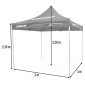 TENTE PADDOCK VOCA RACING 3x3M NOIR STRUCTURE ALU (AVEC SAC DE TRANSPORT ET CLOISONS) 3700948284964