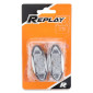 TURN SIGNAL (UNIVERSAL) REPLAY MINI OVAL SHAPED- TRANSPARENT/CARBON 2 LEDS ORANGE -CEE APPROVED- (PAIR) (L 60mm / H 25mm / Wd 15mm) 3700948032640