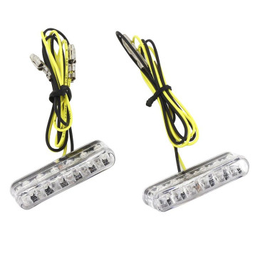 CLIGNOTANT UNIVERSEL REPLAY BARETTE MINI 12 LEDS TRANSPARENT/NOIR (L 40 mm / H 8 mm / L 13 mm) (HOMOLOGUE CE) (PAIRE) 3700948032312