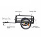 REMORQUE VELO UTILITAIRE PLIABLE MAXI 30Kgs (L69x47xH26.5) AVEC DE ROUES 16'' FIXATION AXE DE ROUE AR (COMPATIBLE AXE PLEIN ECROU / BLOCAGE RAPIDE) 3700256044465