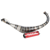 POT 50 A BOITE VOCA ROOKIE POUR MINARELLI 50 AM6, BETA 50 RR/RIEJU 50 RS3, RS2, RS1, MRT, SMX, RMX, RR/PEUGEOT 50 XPS, XP6/MBK 50 X-POWER, X-LIMIT/YAMAHA 50 TZR, DTR (PASSAGE BAS-SILENCIEUX ALU ROUGE) 3700948183335