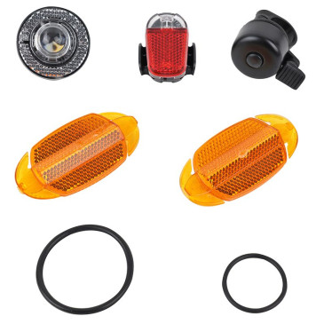 ECLAIRAGE VELO A PILE KIT HOMOLOGUE POUR VELO (LIVRE AVEC PILE) 3700948150054