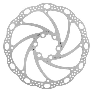 DISQUE DE FREIN ROUTE / VTT 6 TROUS TEKTRO 160mm ARGENT POUR TOUT TYPE DE PLAQUETTE (MONTAGE ATELIER) 3667385001700