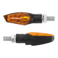 TURN SIGNAL (UNIVERSAL) REPLAY XRUN 2 ORANGE/BLACK -BULB- -CEE APPROVED- (PAIR) (L 59mm / H 20mm / Wd 22mm) 3700948033012