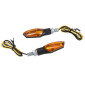 TURN SIGNAL (UNIVERSAL) REPLAY XRUN 2 ORANGE/BLACK -BULB- -CEE APPROVED- (PAIR) (L 59mm / H 20mm / Wd 22mm) 3700948033012