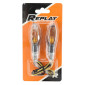 TURN SIGNAL (UNIVERSAL) REPLAY XRUN 2 ORANGE/BLACK -BULB- -CEE APPROVED- (PAIR) (L 59mm / H 20mm / Wd 22mm) 3700948033012