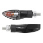 TURN SIGNAL (UNIVERSAL) REPLAY TRIANGLE TRANSPARENT/BLACK - SHORT -BULB- (L 68mm / H 23mm / Wd 20mm) -CEE APPROVED- (PAIR) 3700948032947