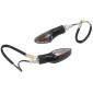 TURN SIGNAL (UNIVERSAL) REPLAY TRIANGLE TRANSPARENT/BLACK - SHORT -BULB- (L 68mm / H 23mm / Wd 20mm) -CEE APPROVED- (PAIR) 3700948032947