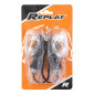 TURN SIGNAL (UNIVERSAL) REPLAY OVAL SHAPED- TRANSPARENT/BLACK -SHORT -CEE APPROVED- (L 80mm / H 45mm / Wd 53mm) (PAIR) 3700948032770