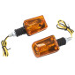 TURN SIGNAL (UNIVERSAL) REPLAY RECTANGLE ORANGE/BLACK - SHORT -CEE APPROVED- (PAIR) (L 81mm / H 38mm / Wd 37mm) 3700948032848