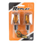 TURN SIGNAL (UNIVERSAL) REPLAY RECTANGLE ORANGE/BLACK - SHORT -CEE APPROVED- (PAIR) (L 81mm / H 38mm / Wd 37mm) 3700948032848