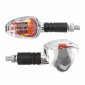 TURN SIGNAL (UNIVERSAL) REPLAY PYRAMID - ORANGE BULB BA15S - LONG - ABS BODY TRANSPARENT/CHROME (L 95mm / H 36mm / L 52mm) (CEE APPROVED) 3700948032824