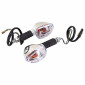 TURN SIGNAL (UNIVERSAL) REPLAY PYRAMID - ORANGE BULB BA15S - LONG - ABS BODY TRANSPARENT/CHROME (L 95mm / H 36mm / L 52mm) (CEE APPROVED) 3700948032824