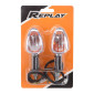 TURN SIGNAL (UNIVERSAL) REPLAY PYRAMID - ORANGE BULB BA15S - LONG - ABS BODY TRANSPARENT/CHROME (L 95mm / H 36mm / L 52mm) (CEE APPROVED) 3700948032824