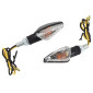 TURN SIGNAL (UNIVERSAL) REPLAY MINI CAP -BULB- ORANGE TRANSPARENT/BLACK (PAIR) -CEE APPROVED- (L 61mm / H 21mm / Wd 28mm) 3700948032541