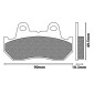 PLAQUETTE DE FREIN NEWFREN POUR HONDA 600 CBR F 1987>1990 AR, 500 CX 1982>1985 AR, 1100 GL DX 1982> AR, 250 NSR 1986> AR (L 90mm - H 49.5mm - P 10.3mm) (FD0054TS) (TOURING METAL FRITTE) 8025832412960