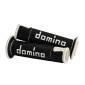 REVETEMENT POIGNEE DOMINO MOTO ON ROAD A450 NOIR/BLANC OPEN END 120-125mm (PAIRE) 8033900015791