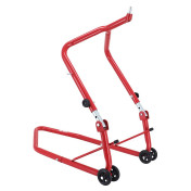LEVE/BEQUILLE STAND MOTO P2R AVANT FIXATION SOUS TE DE FOURCHE ACIER ROUGE (HAUTEUR REGLABLE 67 à 88 cm) 3700948289266