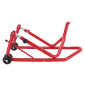 LEVE/BEQUILLE STAND MOTO P2R AVANT FIXATION SOUS TE DE FOURCHE ACIER ROUGE (HAUTEUR REGLABLE 67 à 88 cm) 3700948289266