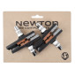 BRAKE PADS FOR MTB- THREADED STUD ASSYMETRIC- NEWTON 72mm ORANGE/GREY/BLACK SHIMANO TYPE (2 PAIRS) 3700948073902